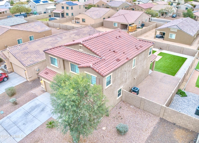 aerial view with a residential view