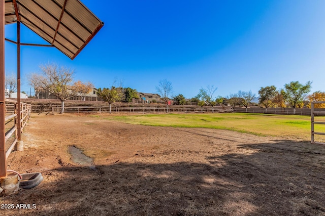 view of yard featuring a rural view