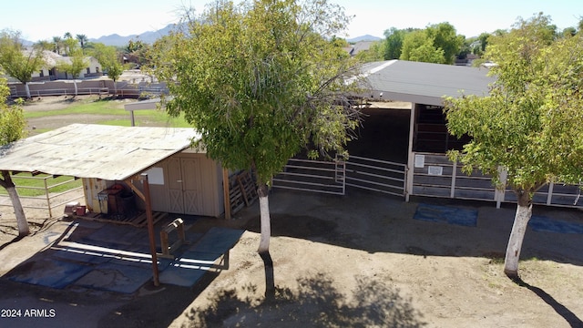 exterior space with a mountain view