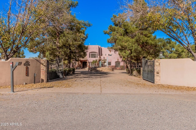 view of pueblo revival-style home