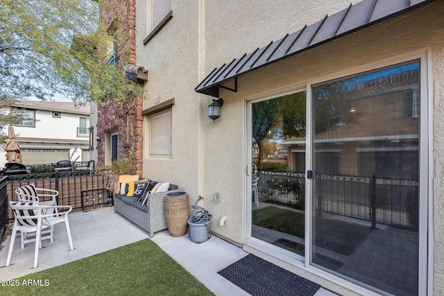 view of patio featuring an outdoor hangout area