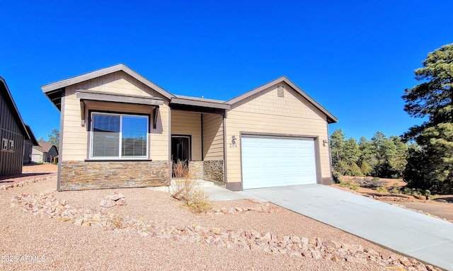 ranch-style house featuring a garage