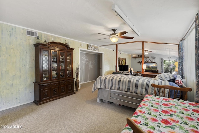 carpeted bedroom with visible vents