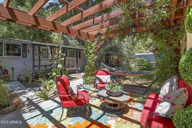 view of patio / terrace with a pergola