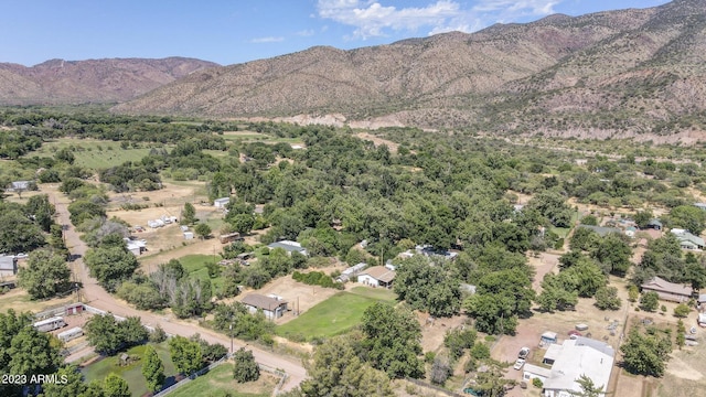 aerial view with a mountain view