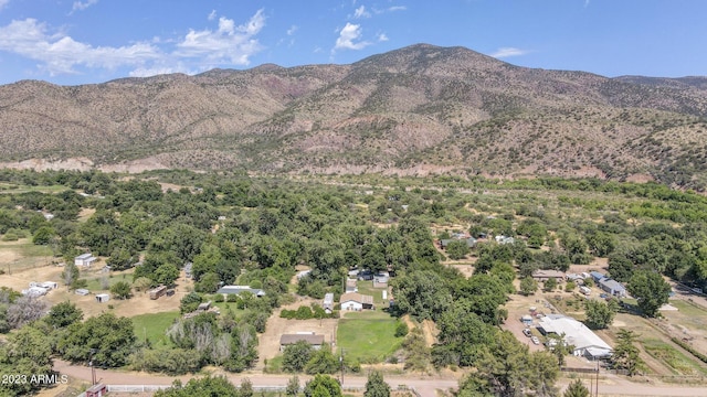 drone / aerial view with a mountain view