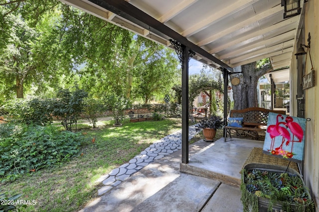 view of patio / terrace with fence