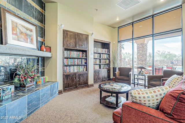 7438 E Visao Dr, Scottsdale, AZ 85266 - carpeted living area with recessed lighting and visible vents