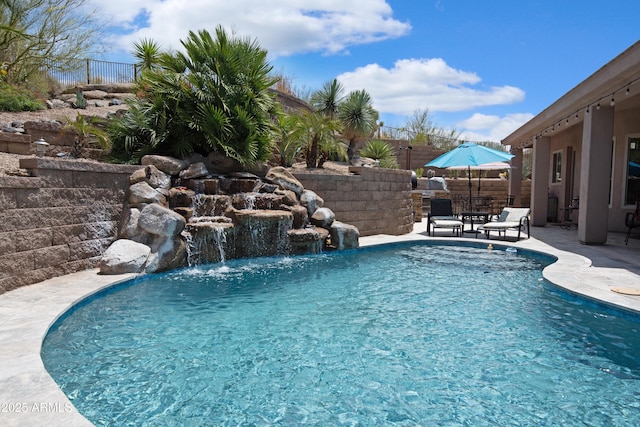 28019 N 115th Pl, Scottsdale, AZ 85262 - view of swimming pool featuring fence and a patio