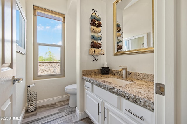 28019 N 115th Pl, Scottsdale, AZ 85262 - bathroom with wood finished floors, baseboards, toilet, and vanity