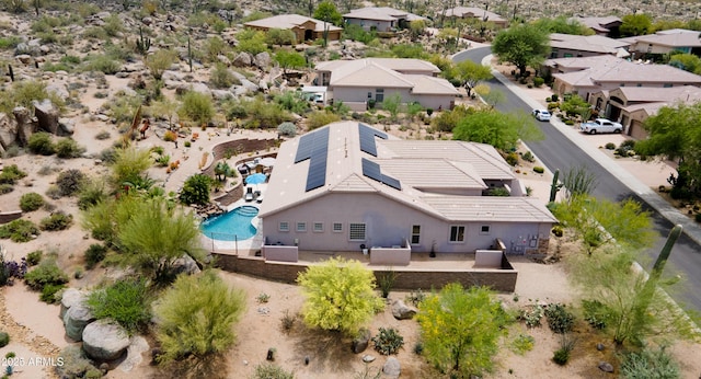 28019 N 115th Pl, Scottsdale, AZ 85262 - aerial perspective of suburban area with a pool