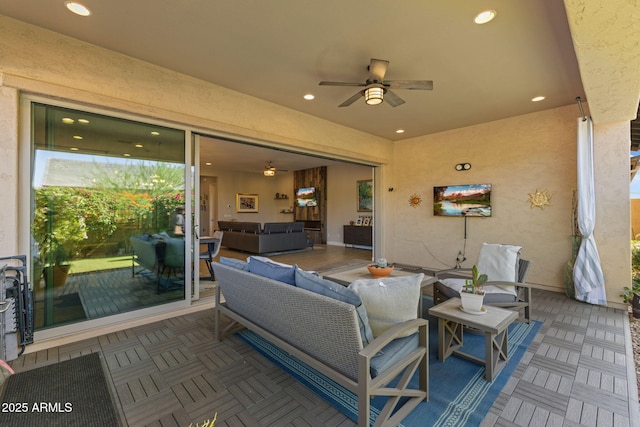 6948 E Quill St, Mesa, AZ 85207 - view of patio featuring an outdoor hangout area and ceiling fan