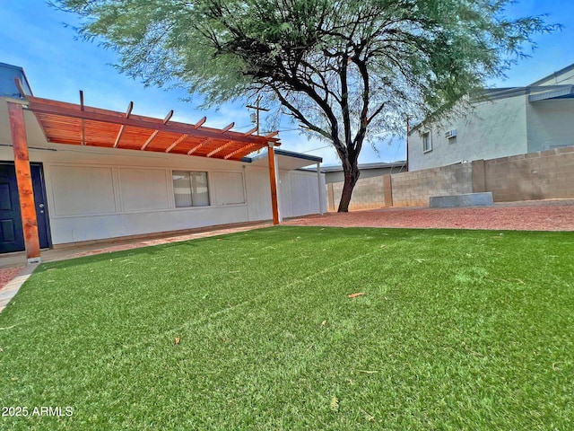 view of yard with fence