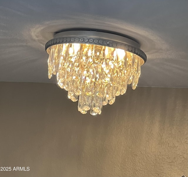 details with a notable chandelier