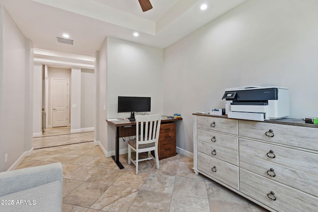 30406 N 54th St, Cave Creek, AZ 85331 - office featuring recessed lighting, baseboards, and ceiling fan