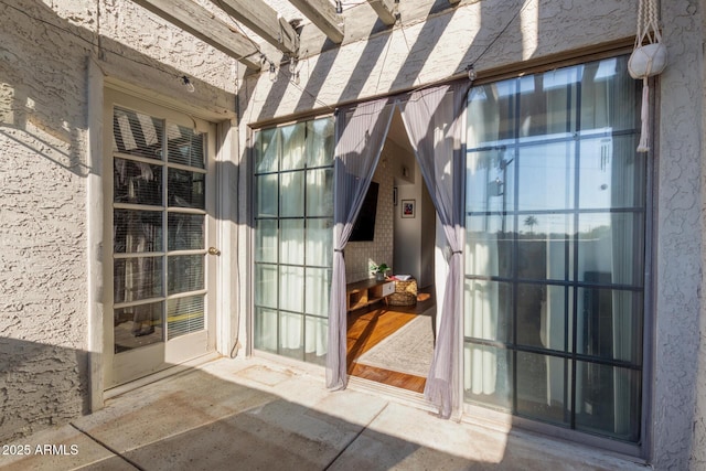 interior space with a patio area