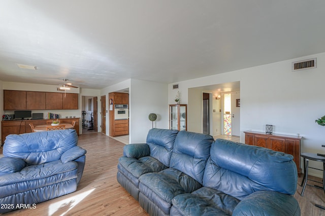 living room featuring light hardwood / wood-style flooring