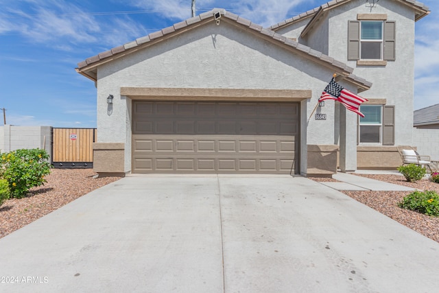 view of front facade with a garage