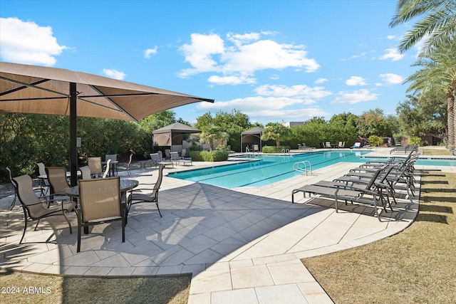 view of pool featuring a patio area