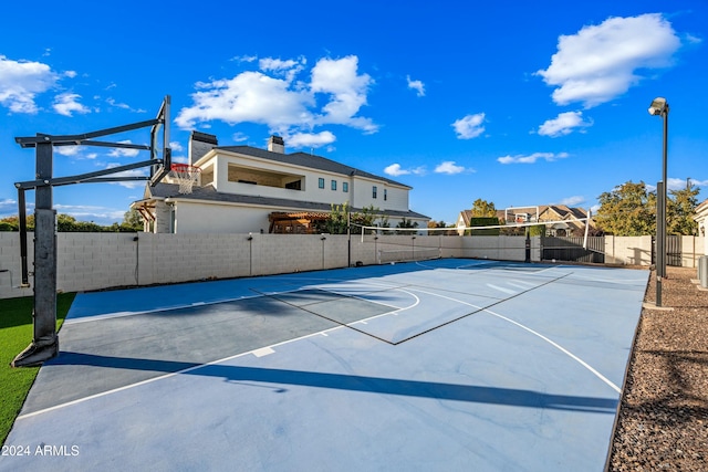 view of sport court featuring volleyball court