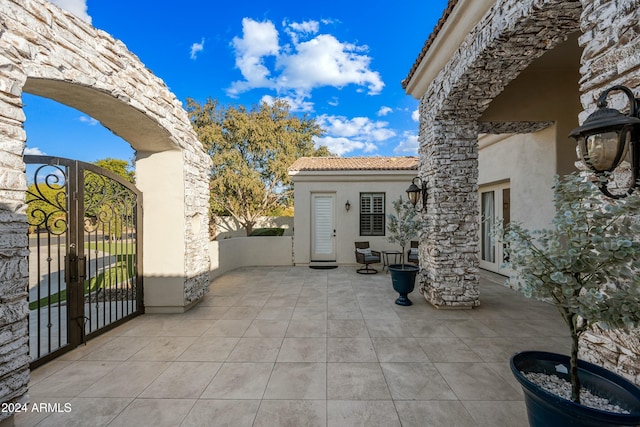 view of patio / terrace featuring french doors