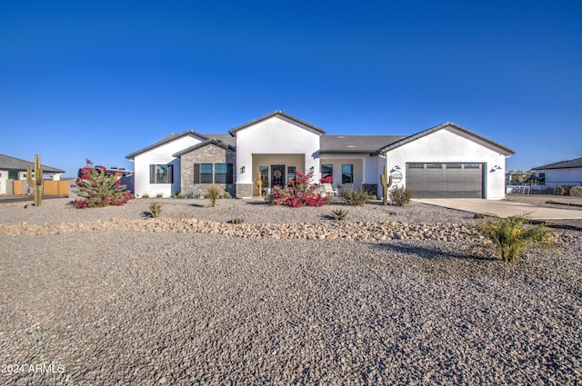 view of front of house with a garage