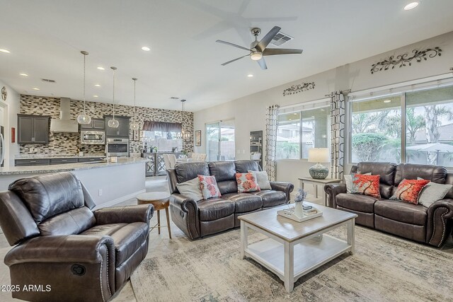2525 W Balao Dr, Phoenix, AZ 85085 - living area with a ceiling fan and recessed lighting