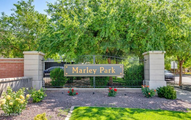 view of community sign