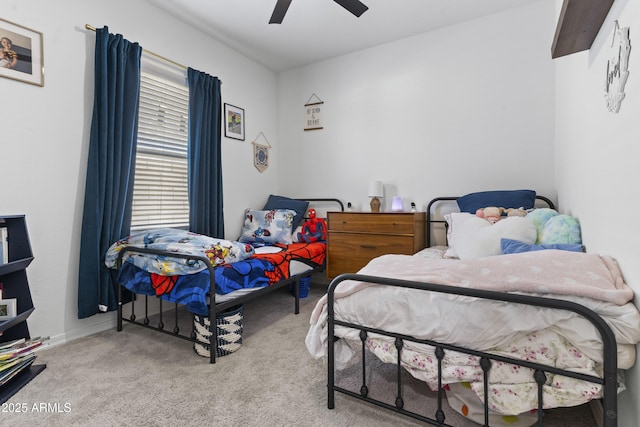 16617 W Desert Mirage Dr, Surprise, AZ 85388 - bedroom featuring carpet floors, ceiling fan, and baseboards
