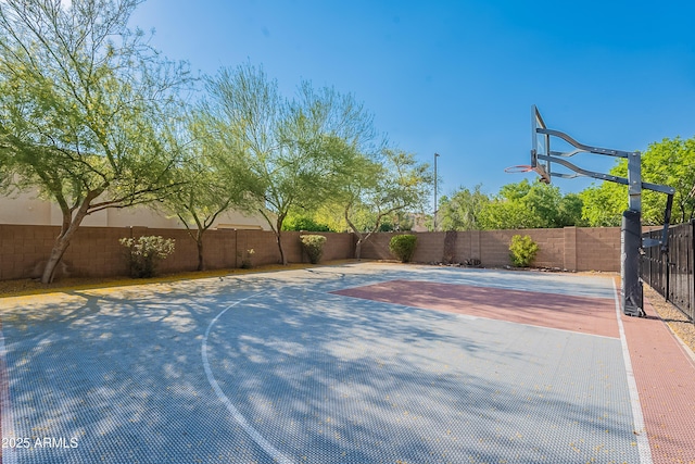 2735 E Flower Ct, Gilbert, AZ 85298 - view of sport court with basketball hoop and a fenced backyard