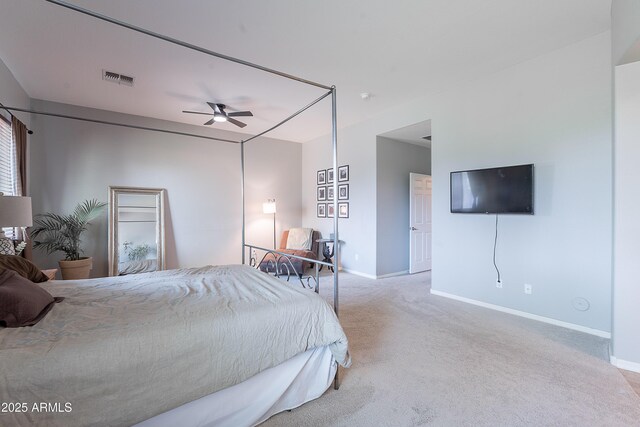 2735 E Flower Ct, Gilbert, AZ 85298 - bedroom with baseboards, carpet, and ceiling fan