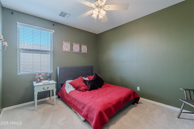 2735 E Flower Ct, Gilbert, AZ 85298 - bedroom with carpet floors, baseboards, and a ceiling fan