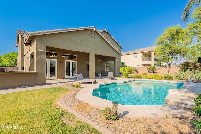2735 E Flower Ct, Gilbert, AZ 85298 - view of pool with a ceiling fan and a patio area