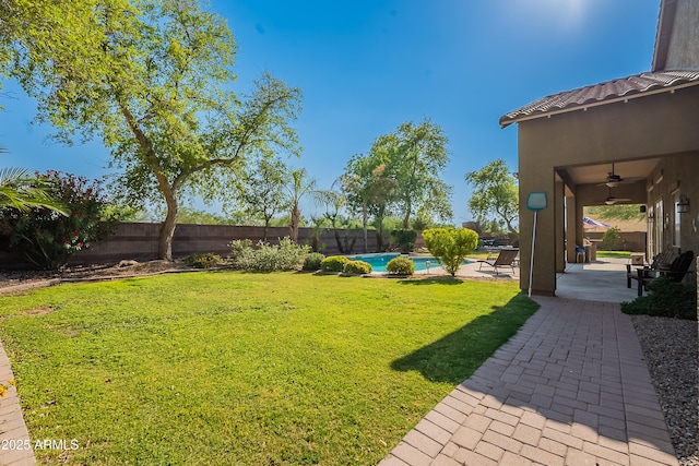 2735 E Flower Ct, Gilbert, AZ 85298 - view of yard with ceiling fan and a patio