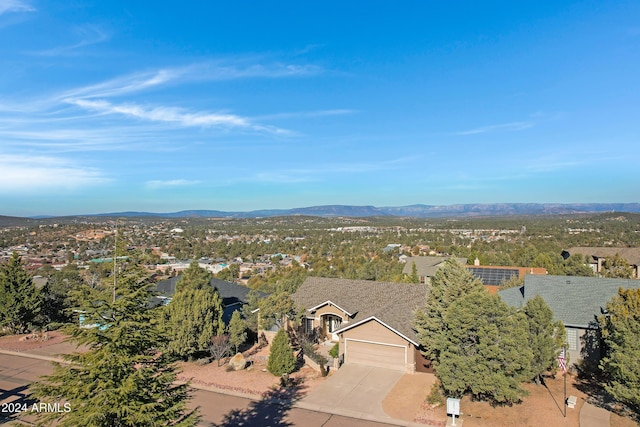 aerial view featuring a mountain view