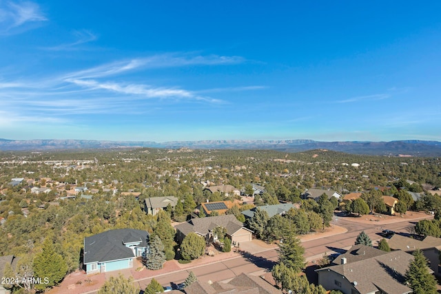 drone / aerial view with a mountain view