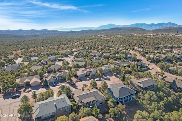 drone / aerial view with a mountain view