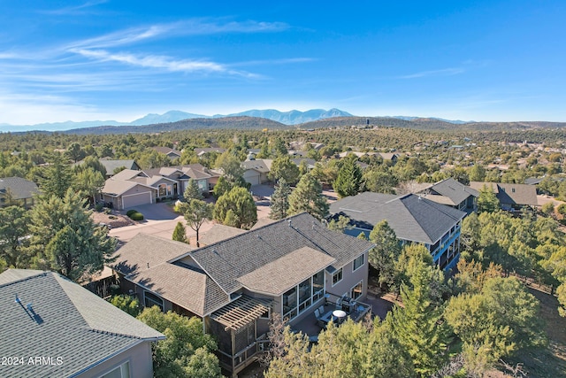 bird's eye view featuring a mountain view