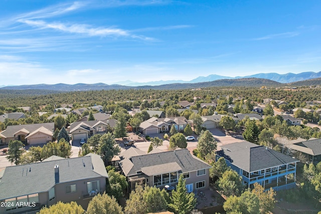 bird's eye view with a mountain view