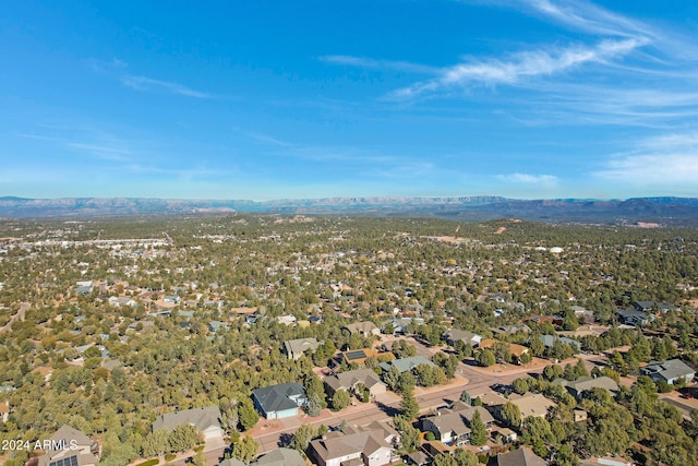 aerial view with a mountain view