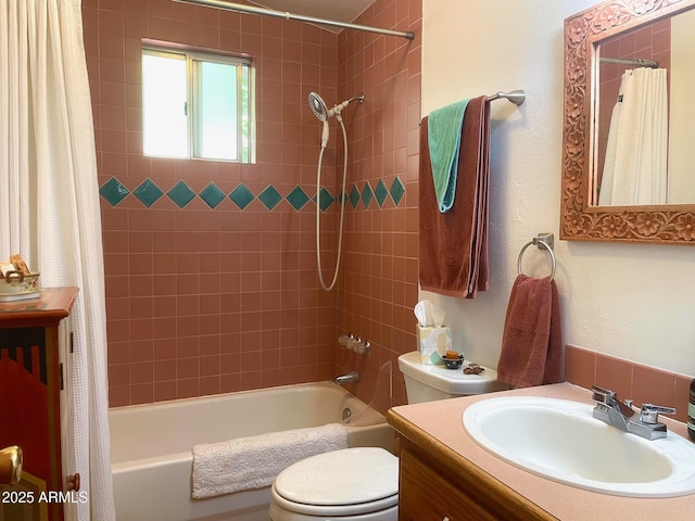 1608 W W Blvd, Bisbee, AZ 85603 - full bathroom featuring shower / bath combination with curtain, vanity, and toilet