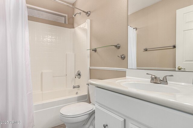 4426 E Coyote Wash Dr, Cave Creek, AZ 85331 - full bathroom with vanity, toilet, and shower / bathtub combination with curtain
