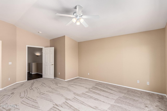 4426 E Coyote Wash Dr, Cave Creek, AZ 85331 - unfurnished bedroom featuring carpet floors, lofted ceiling, baseboards, and a ceiling fan
