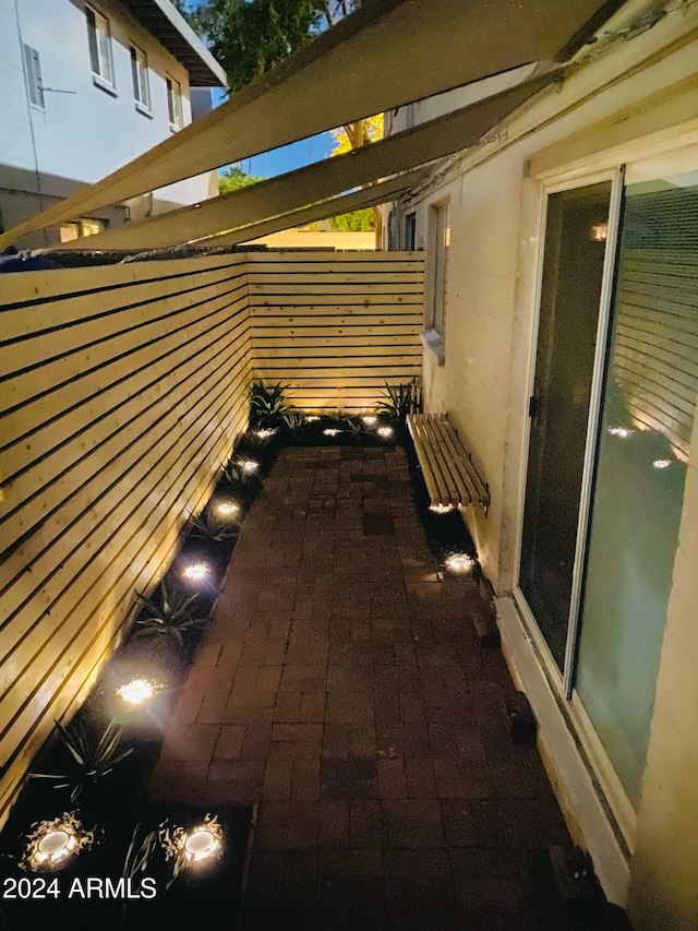 view of patio / terrace with a balcony