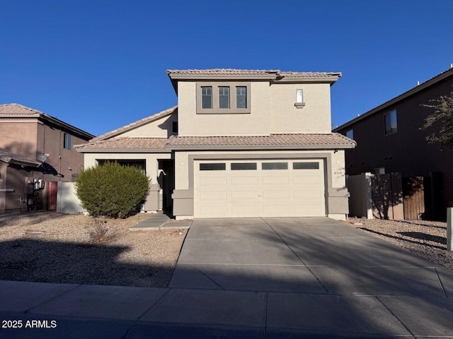 view of front of house with a garage