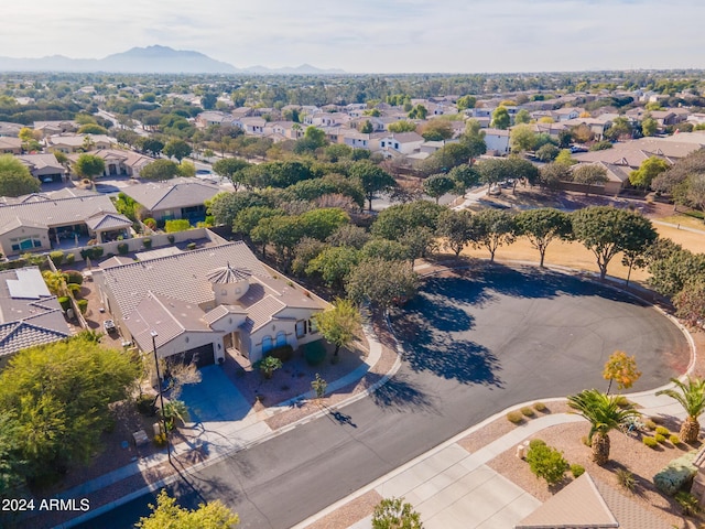 bird's eye view with a mountain view