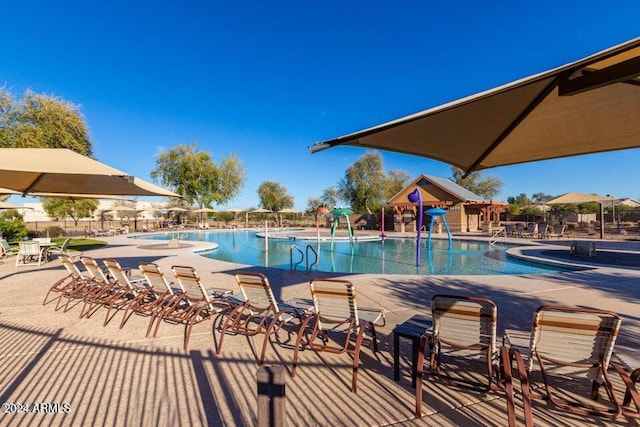 view of pool with a patio