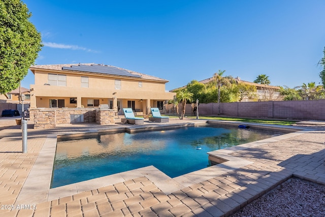 12925 W Llano Dr, Litchfield Park, AZ 85340 - view of pool with a fenced backyard, a fenced in pool, and a patio