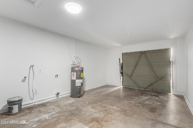 garage with water heater