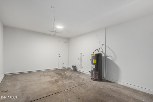 garage with water heater